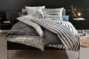 casa NOVA Bettwäsche RAHEL Schwarz/Weiß/Braun Satin Blattmuster Bild 1