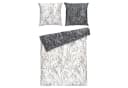 casa NOVA Bettwäsche RAHEL Schwarz/Weiß/Braun Satin Blattmuster Bild 2