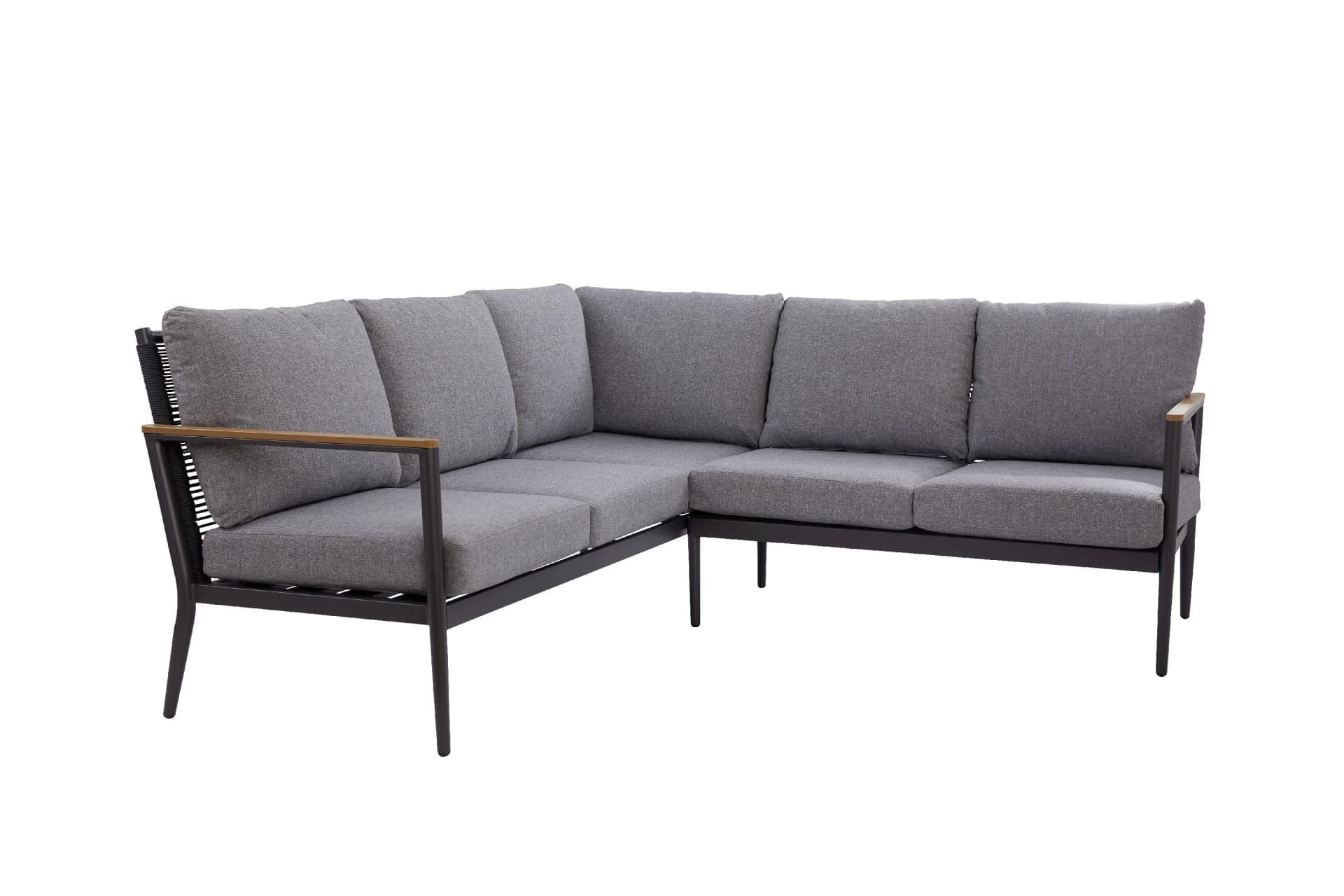 OUTDOOR Loungeecke GENUA Grau Aluminium mit Olefin-Bezug