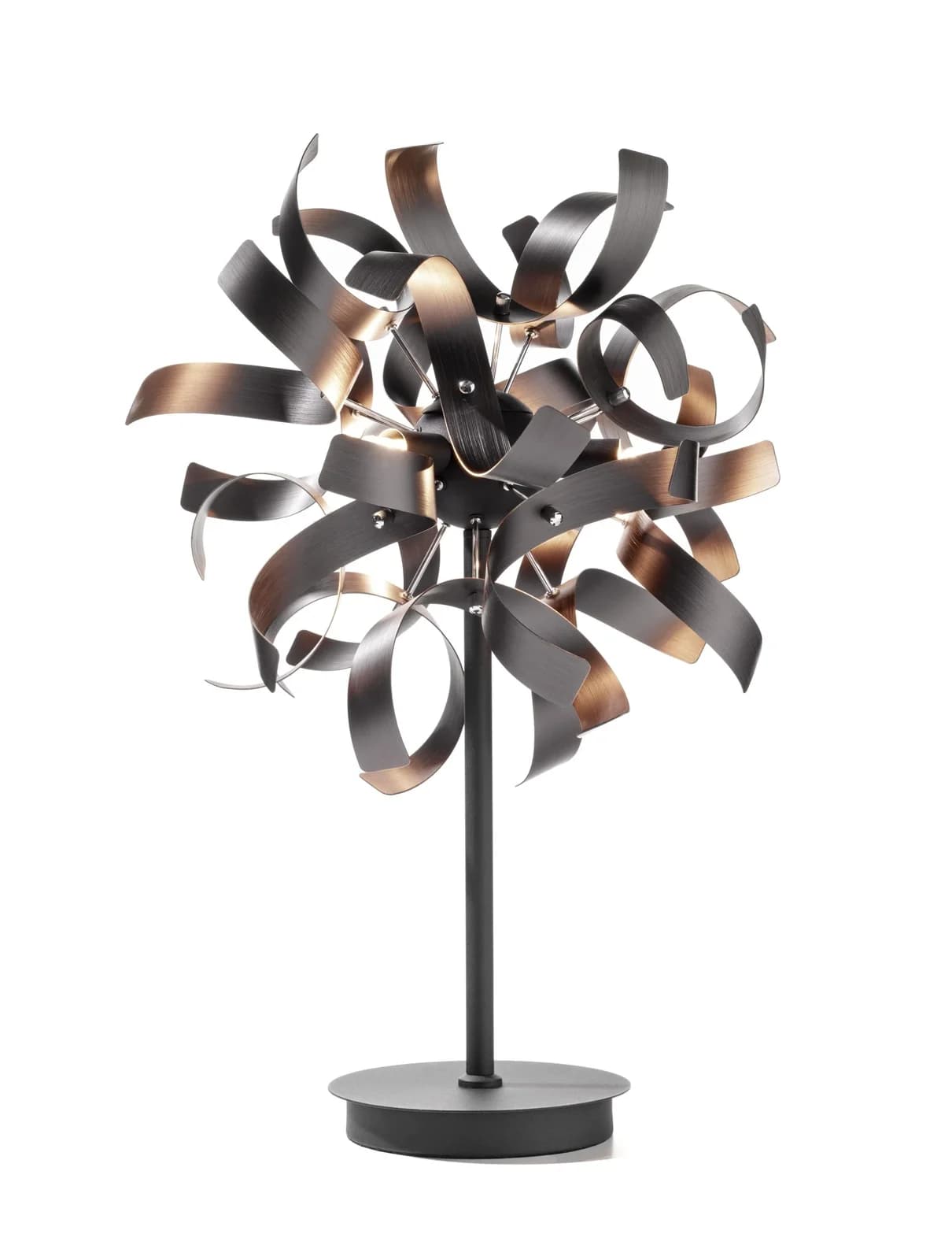 Tischleuchte CURLY IV Braun Schwarz Aluminium
