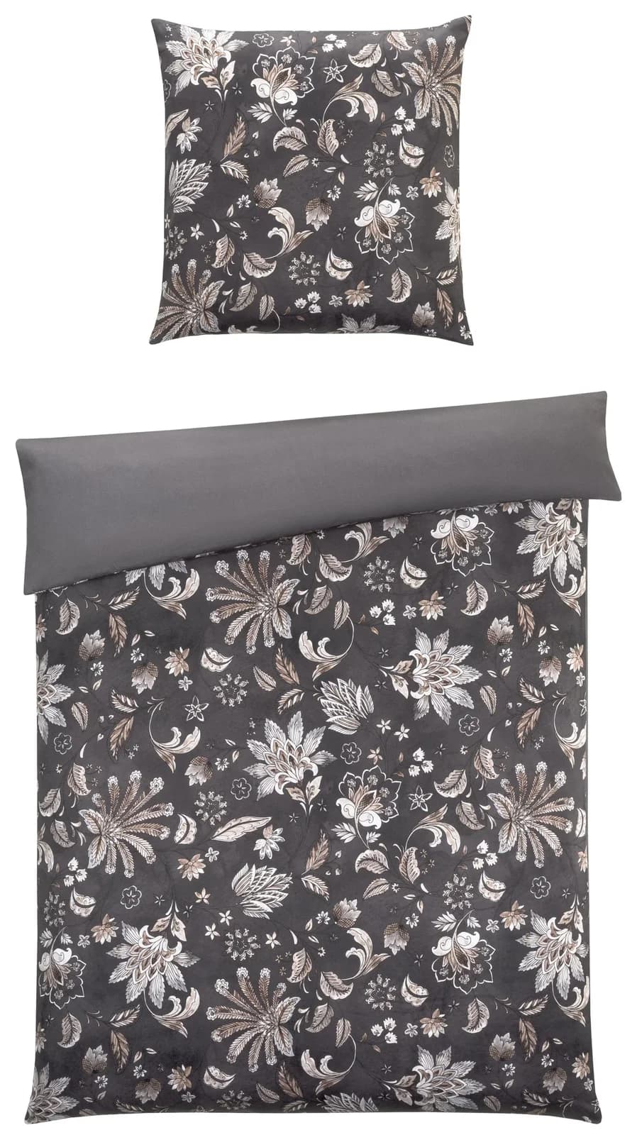 Casa Nova Bettwäsche TABEA Satin Grau 135x200cm