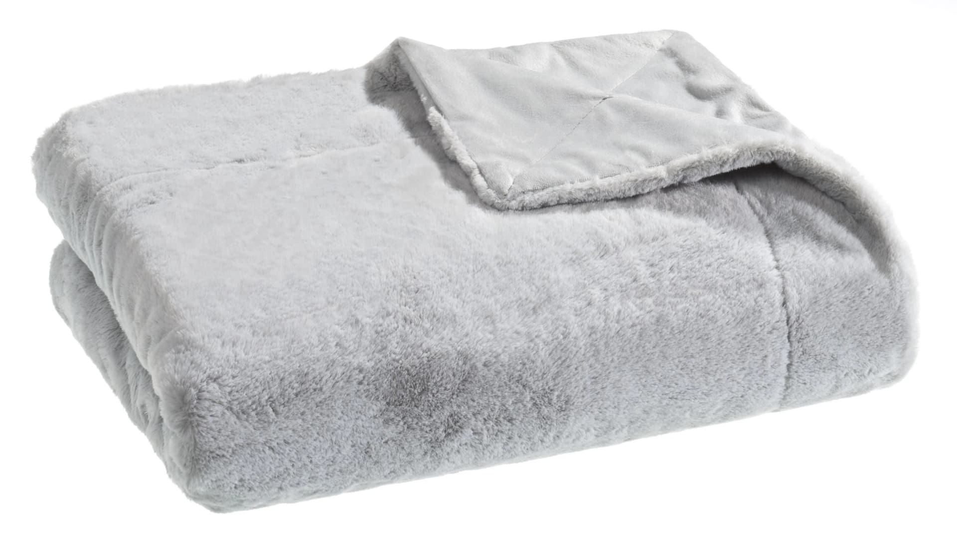 Wohndecke FELLOPTIK Silber 100% Polyester