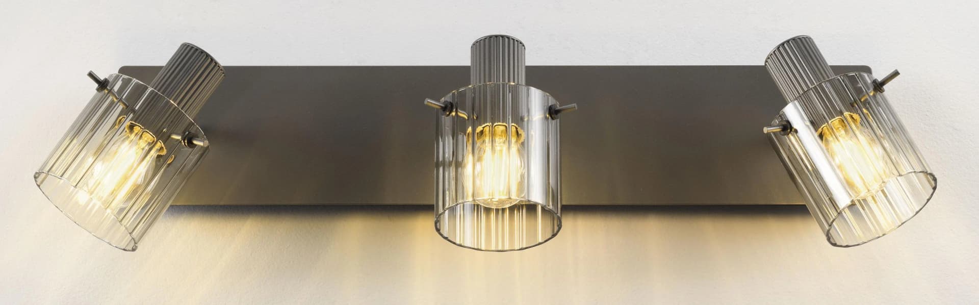 casa NOVA Spot RONJA Grau Glas Metall 3x E14