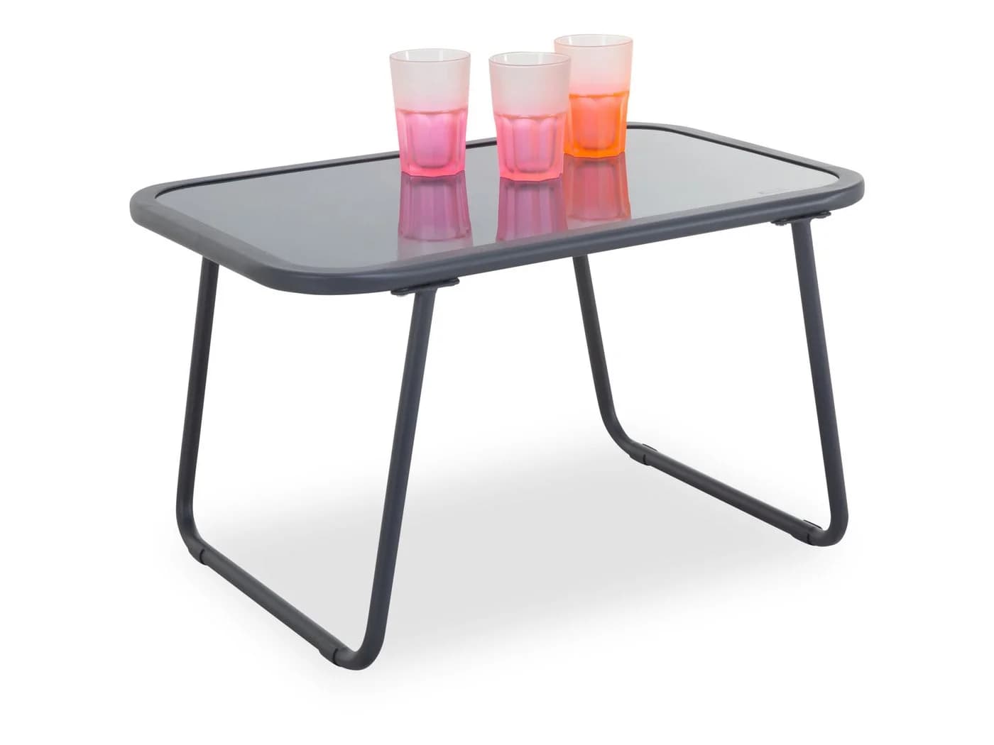 Outdoor Beistelltisch NOAH Grau Glas Stahl - Bild 2