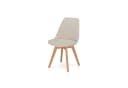 KHG Esszimmerstuhl Creme Skandi Look Massivholz Cord Bild 2