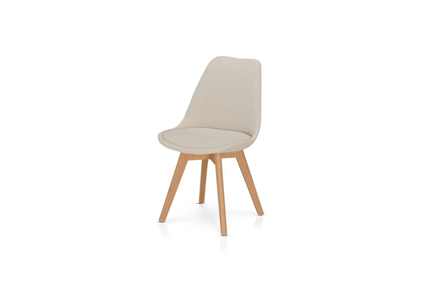 KHG Esszimmerstuhl Creme Skandi Look Massivholz Cord - Bild 2