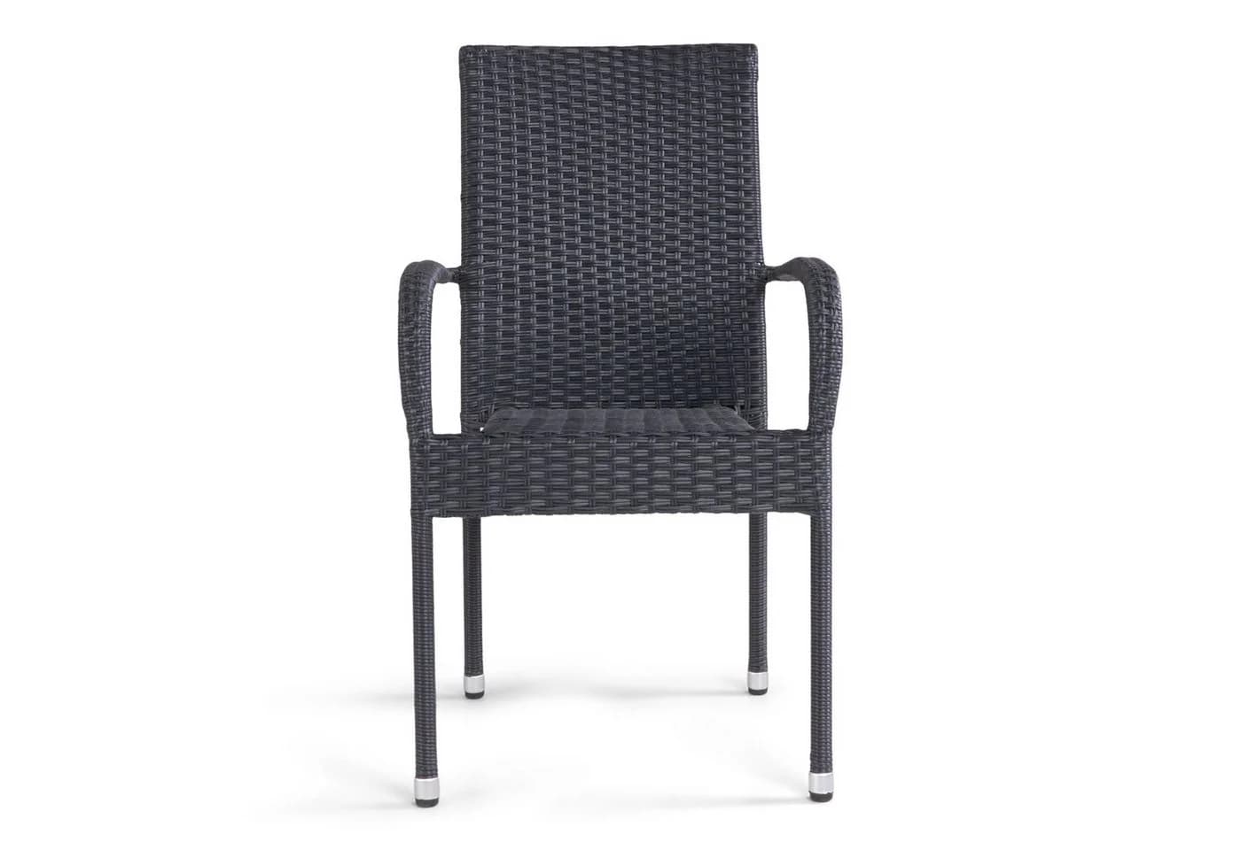 casa NOVA Gartenstuhl PARISO Schwarz Rattan Stapelstuhl