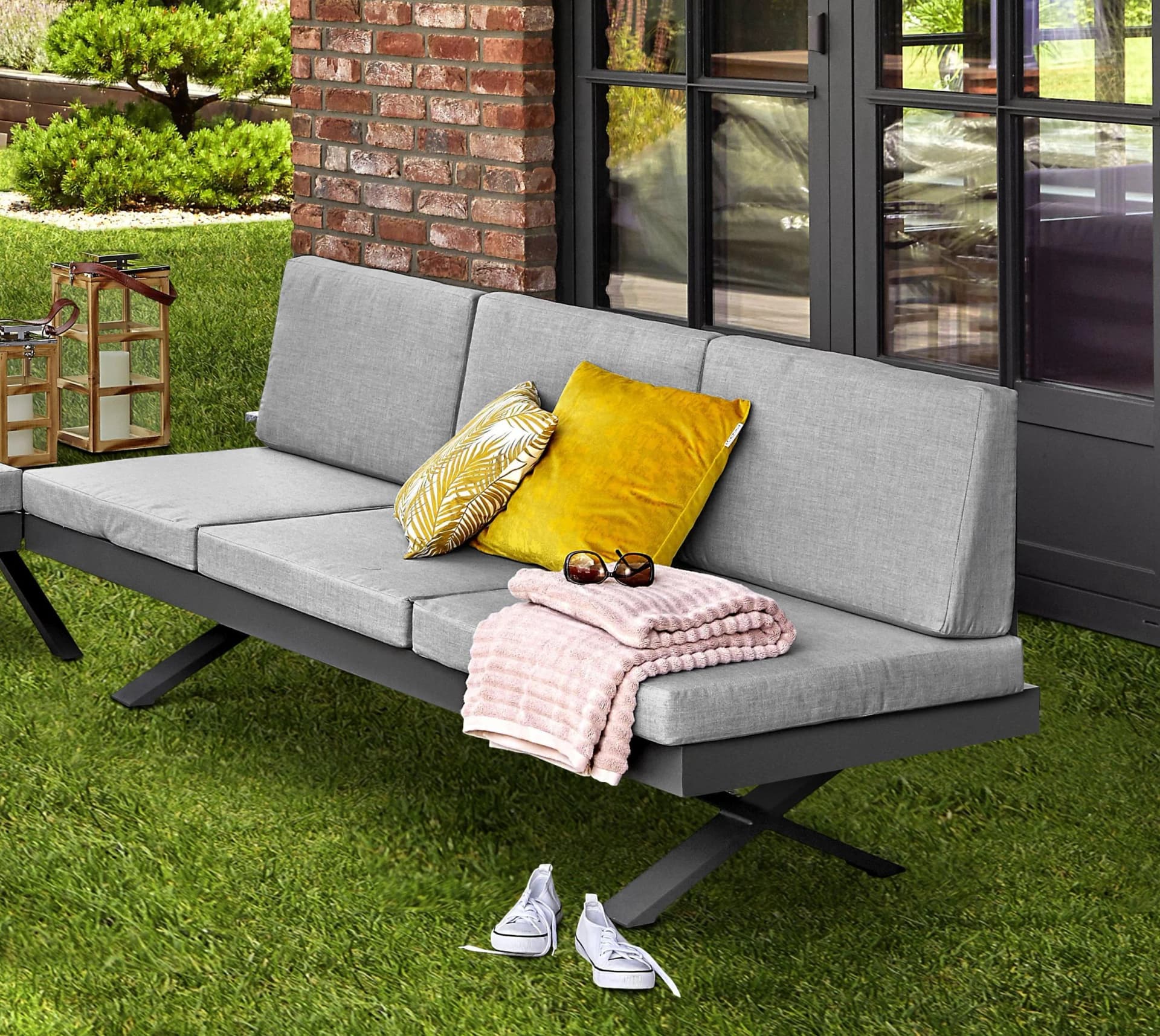 Casa Nova Gartensofa RIEKE rechts 3-Sitzer Aluminium