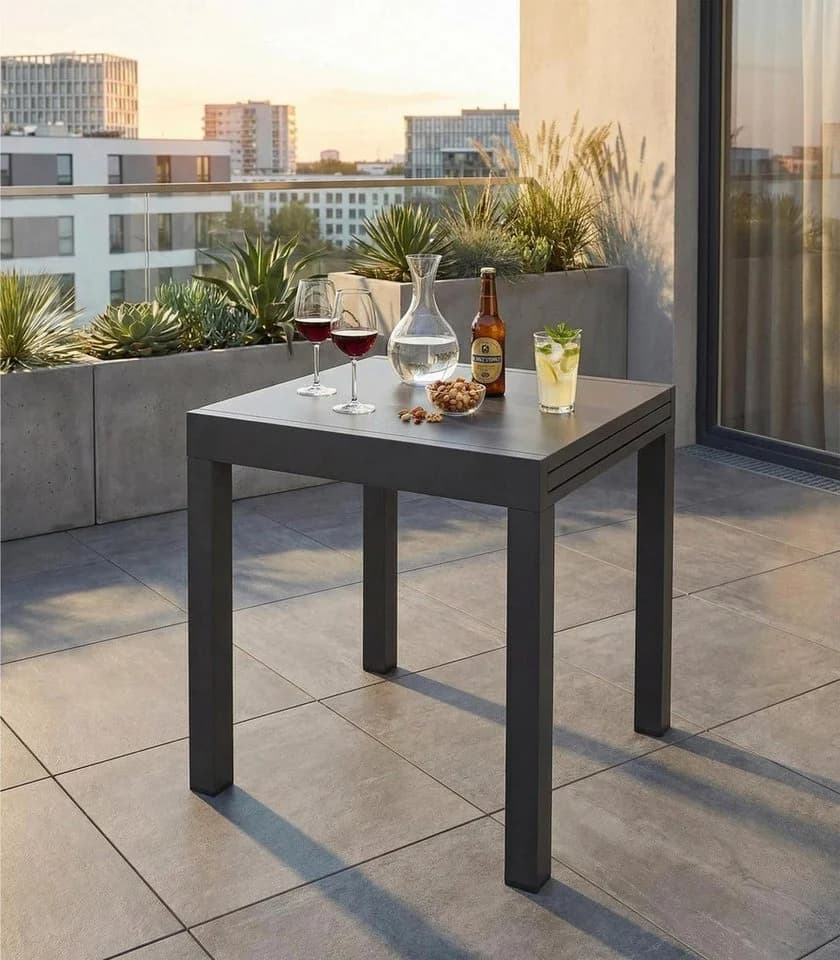 Outdoor Gartentisch DALLAS Ausziehbar Anthrazit Aluminium
