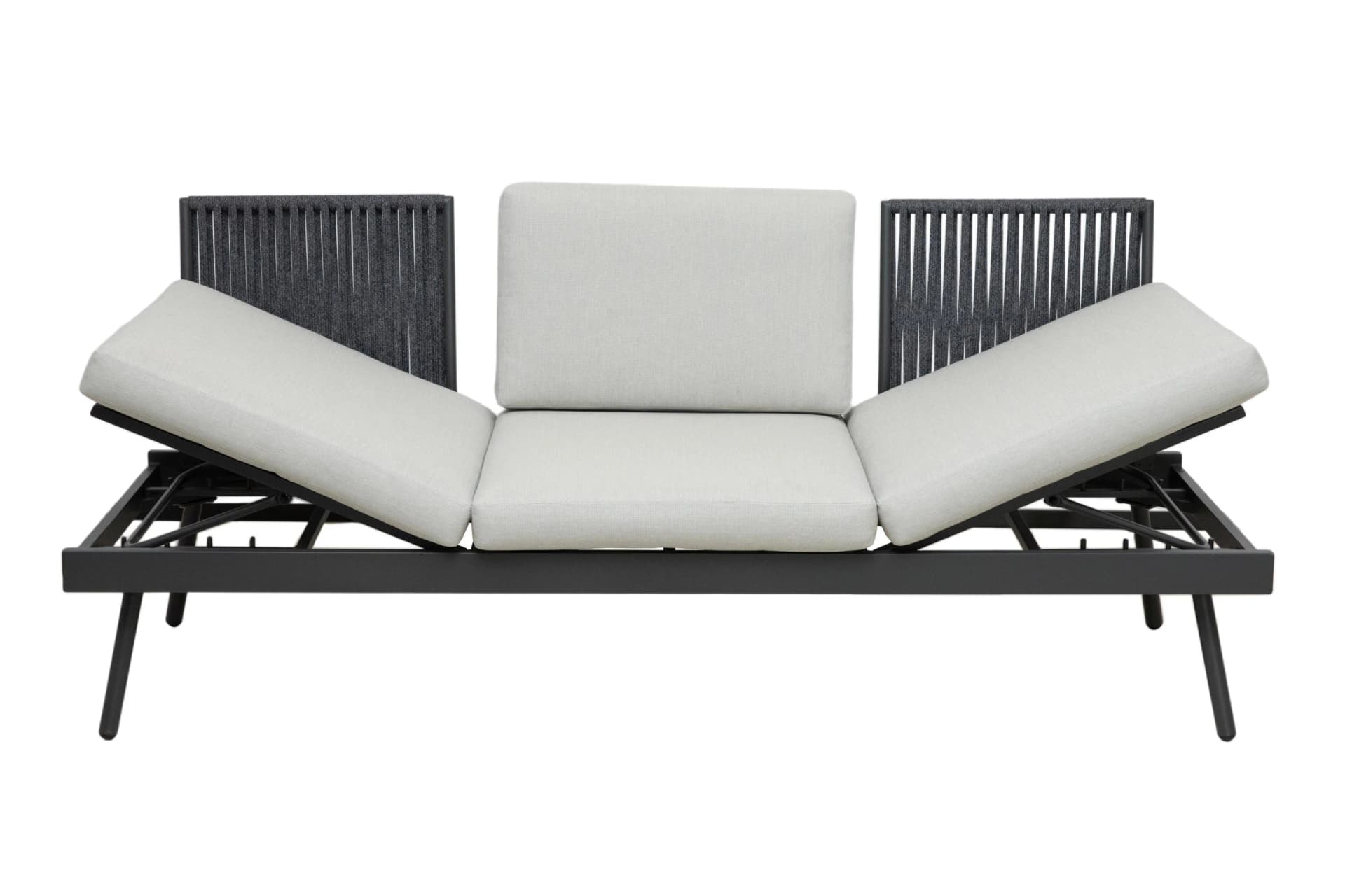 Gartensofa Outdoor 3 Sitzer Bali Aluminium Grau