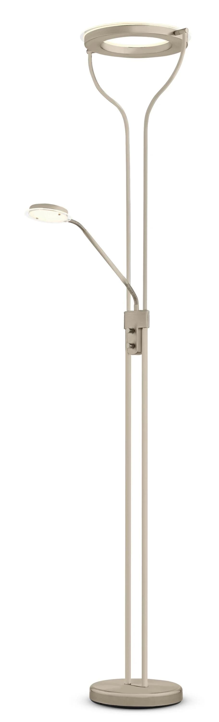 casa NOVA LED-Fluter SEATTLE II Stehlampe Beige Glas Metall Dimmbar