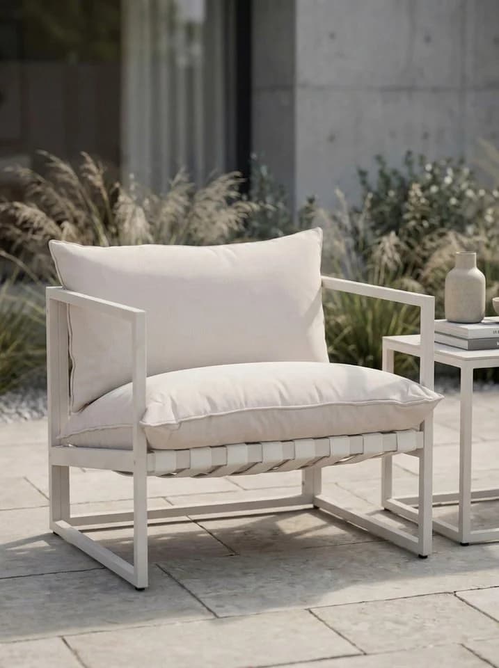 faee Gartenlounge-Set Procida Beige Stahl & Hartglas
