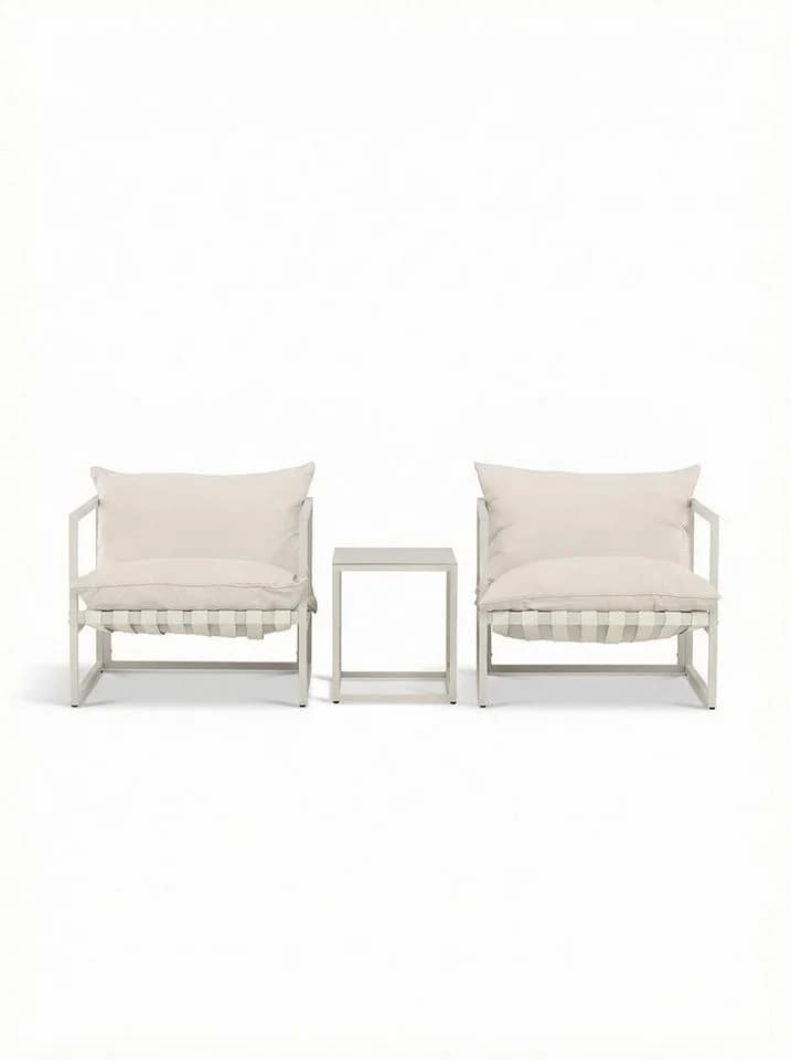 faee Gartenlounge-Set Procida Beige Stahl & Hartglas - Bild 2