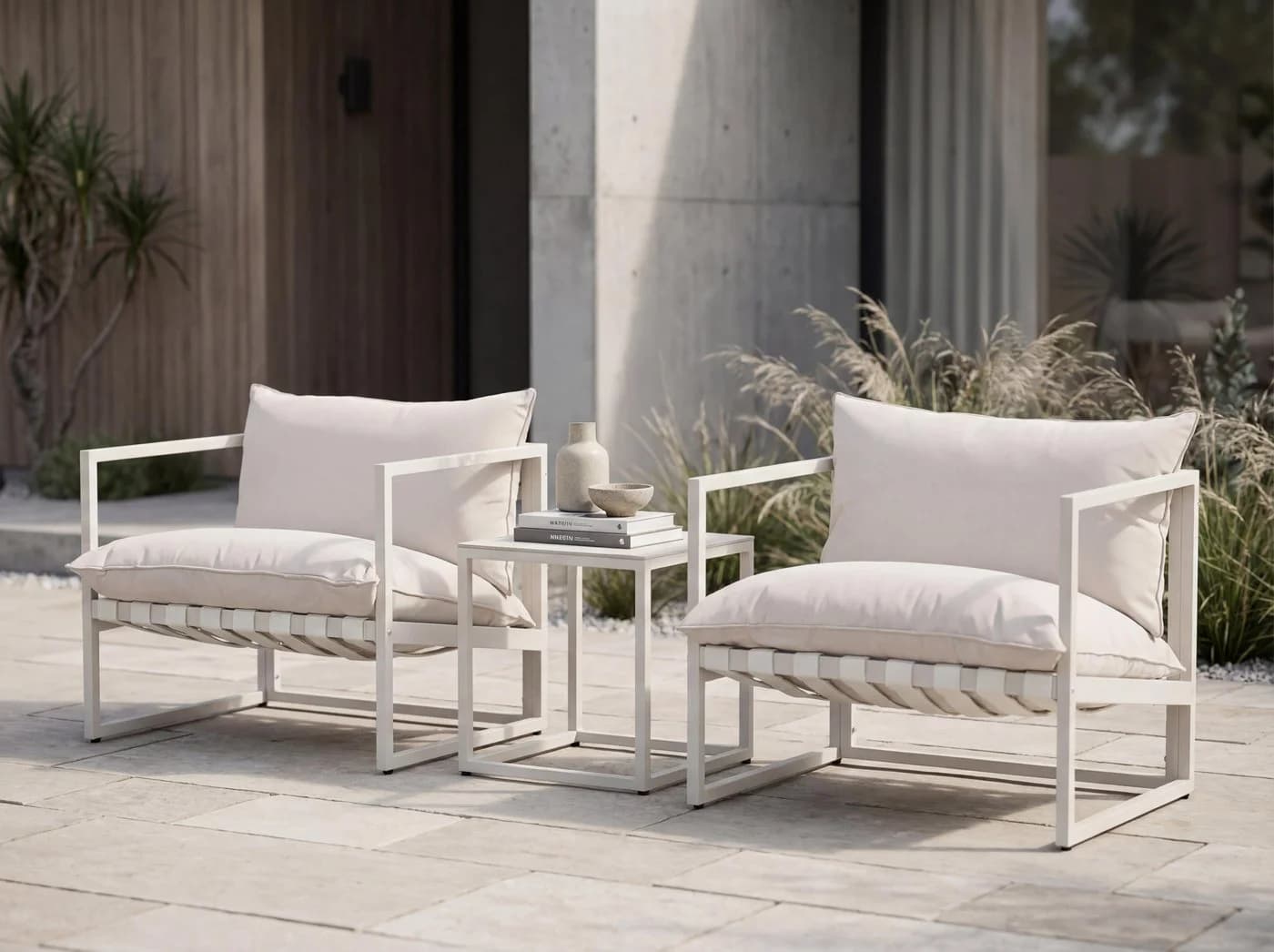 faee Gartenlounge-Set Procida Beige Stahl & Hartglas - Bild 3