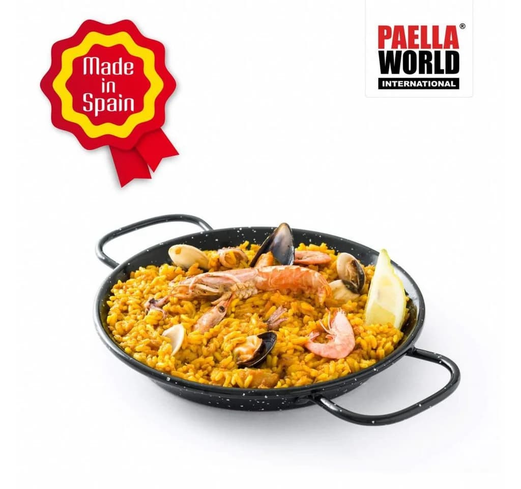 Paella World International Paellapfanne emailiert Stahl mit Griffen