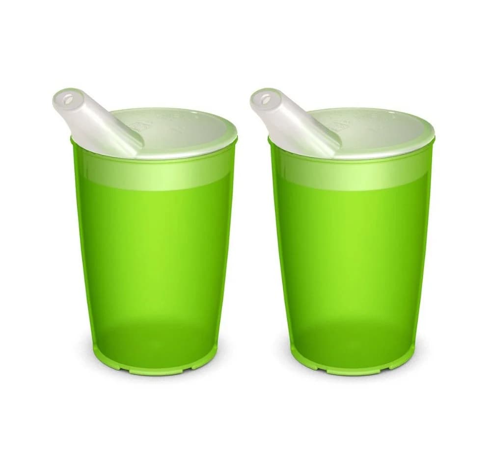 Ornamin Schnabelbecher 2er Set mit Schnabelaufsatz Transparent/Grün - Bild 2