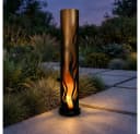Harms Import LED Solarleuchte Stahl Schwarz Gold Feuer-Effekt Gelb IP44 Bild 2