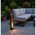 Harms Import LED Solarleuchte Stahl Schwarz Gold Feuer-Effekt Gelb IP44 Bild 3