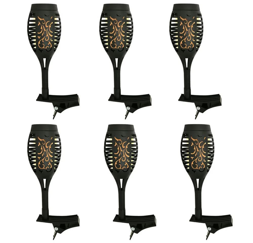Harms Import LED Solarfackel Schwarz 6er Set mit Klemme - Bild 2