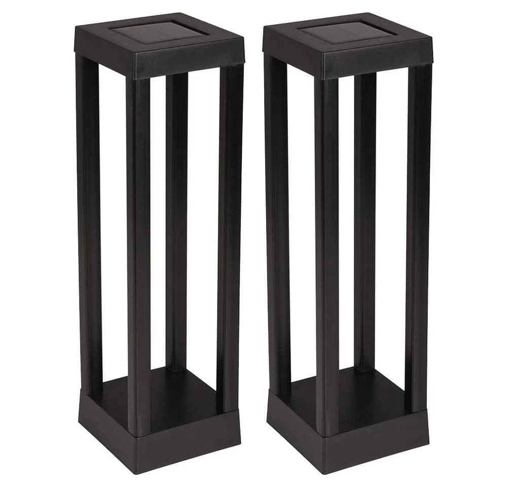 Harms Import LED Solarleuchte 2er Set Schwarz Warmweiß