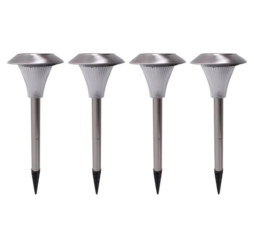 Harms Import LED Solar Gartenleuchte 4er Set Warmweiß Edelstahl - Bild 2