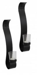 Harms Import Wandkerzenhalter 2er Set Teelicht Deko Grau/Schwarz Bild 1