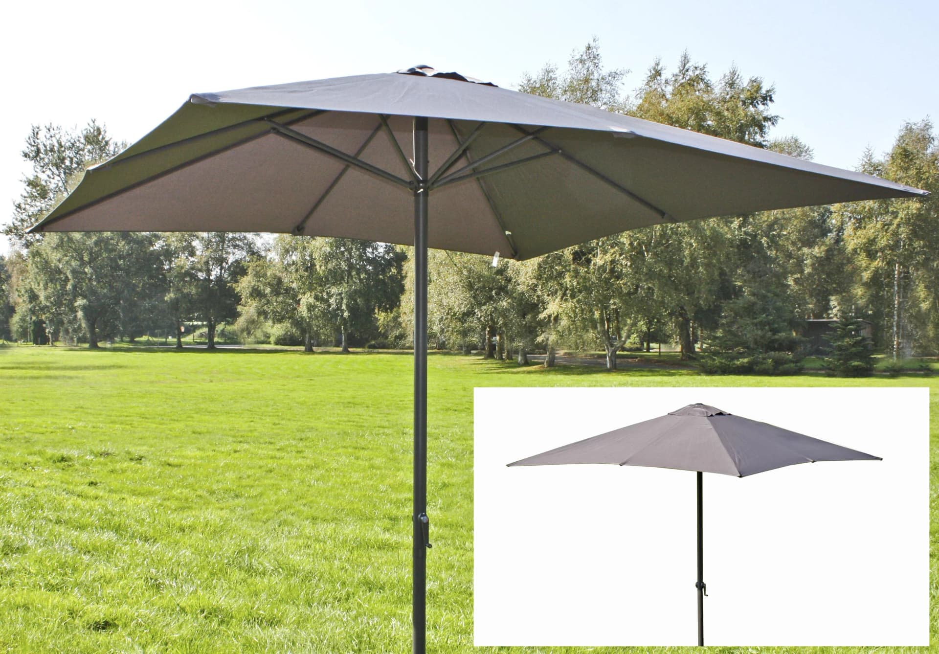 Garden Pleasure Sonnenschirm Grau 250x250 cm mit Handkurbel - Bild 2