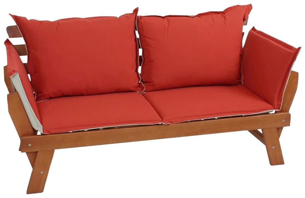 Garden Pleasure Gartenlounge-Bank FORTUNA Braun mit verstellbaren Armlehnen - Bild 3