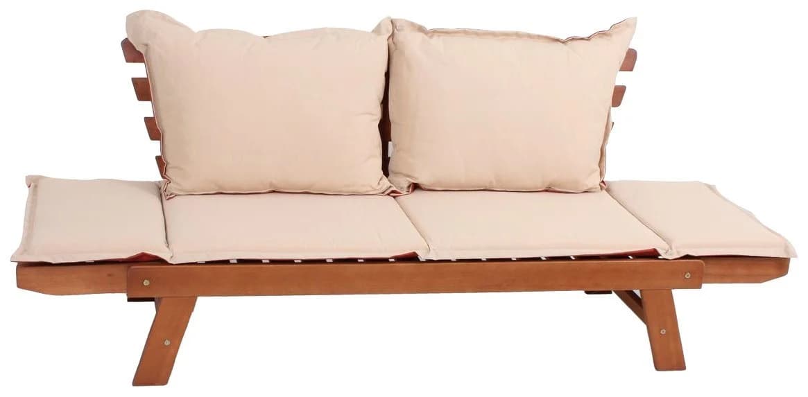 Garden Pleasure Gartenlounge-Bank FORTUNA Braun mit verstellbaren Armlehnen - Bild 5