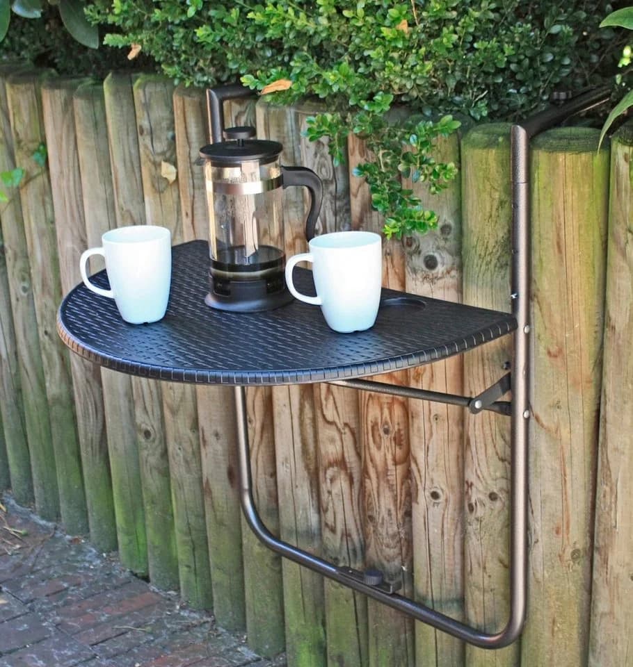 Garden Pleasure Gartentisch VENTANA Schwarz Klappbar Oval
