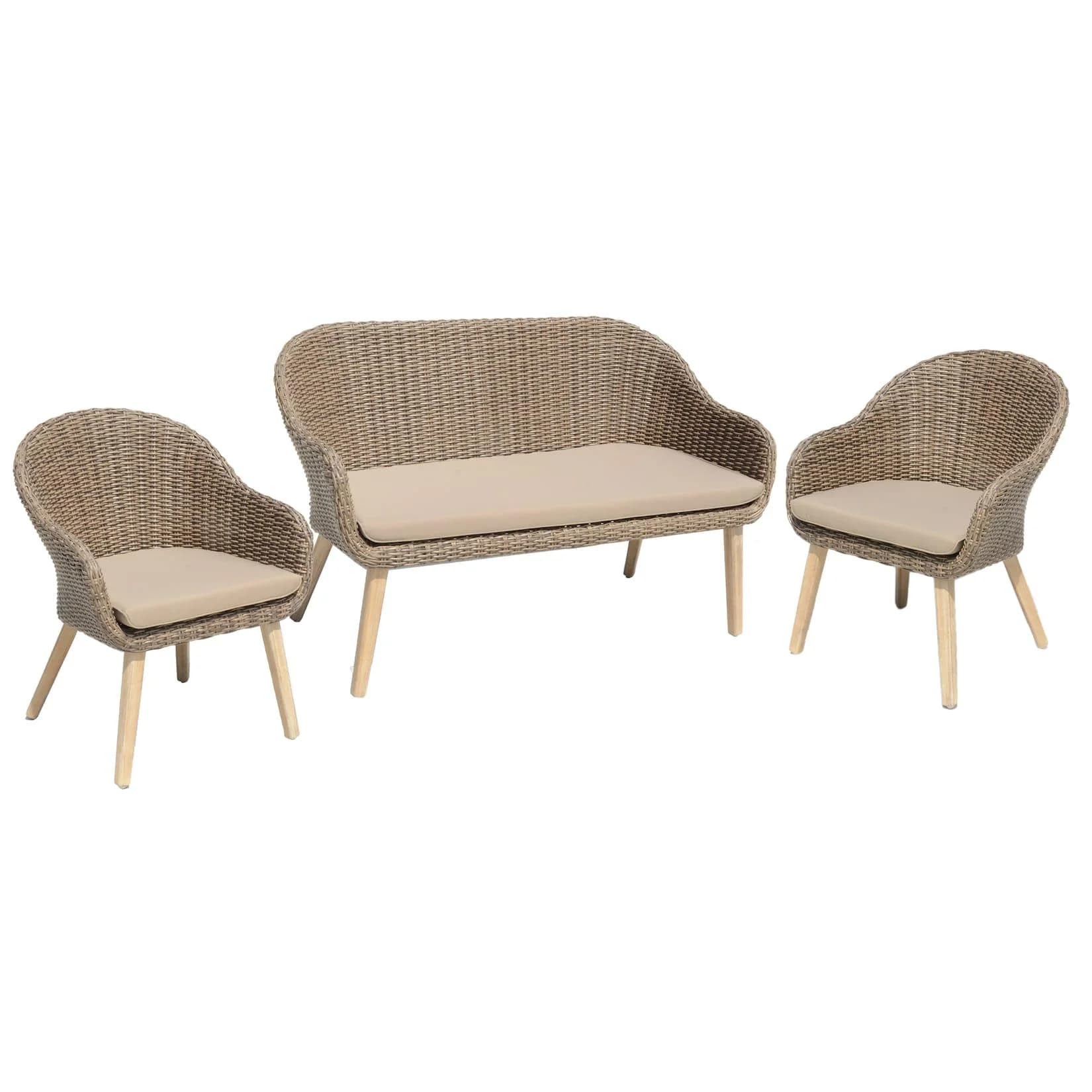 Gartenlounge-Set GARDEN PLEASURE PUEBLO 3-teilig Beige