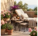 Harms Import Gartentisch Hocker 3er Set Schwarz Mosaikoptik Bild 3