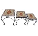 Harms Import Gartentisch Hocker 3er Set Schwarz Mosaikoptik Bild 5