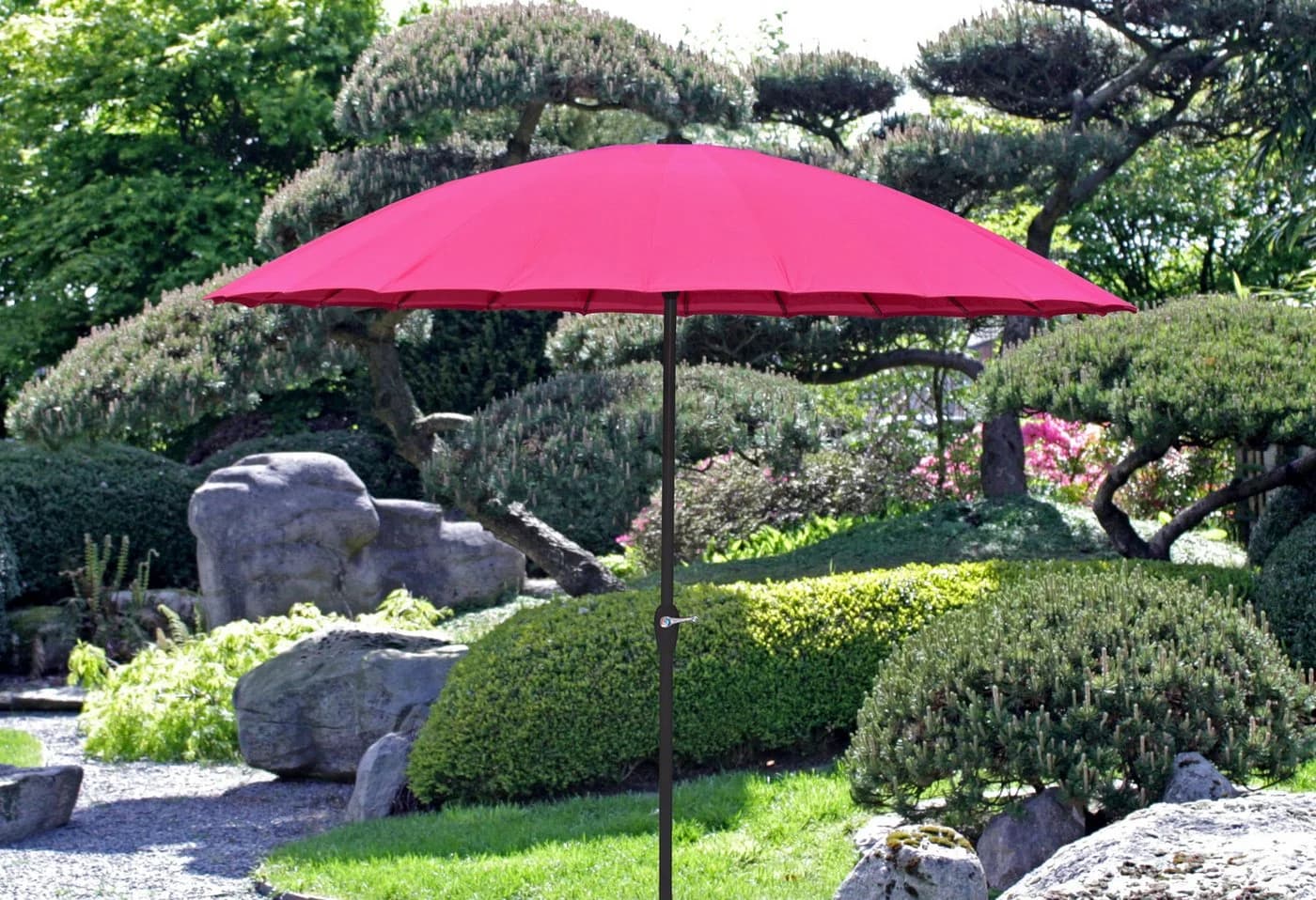 Garden Pleasure Sonnenschirm Pink 255 cm mit Handkurbel