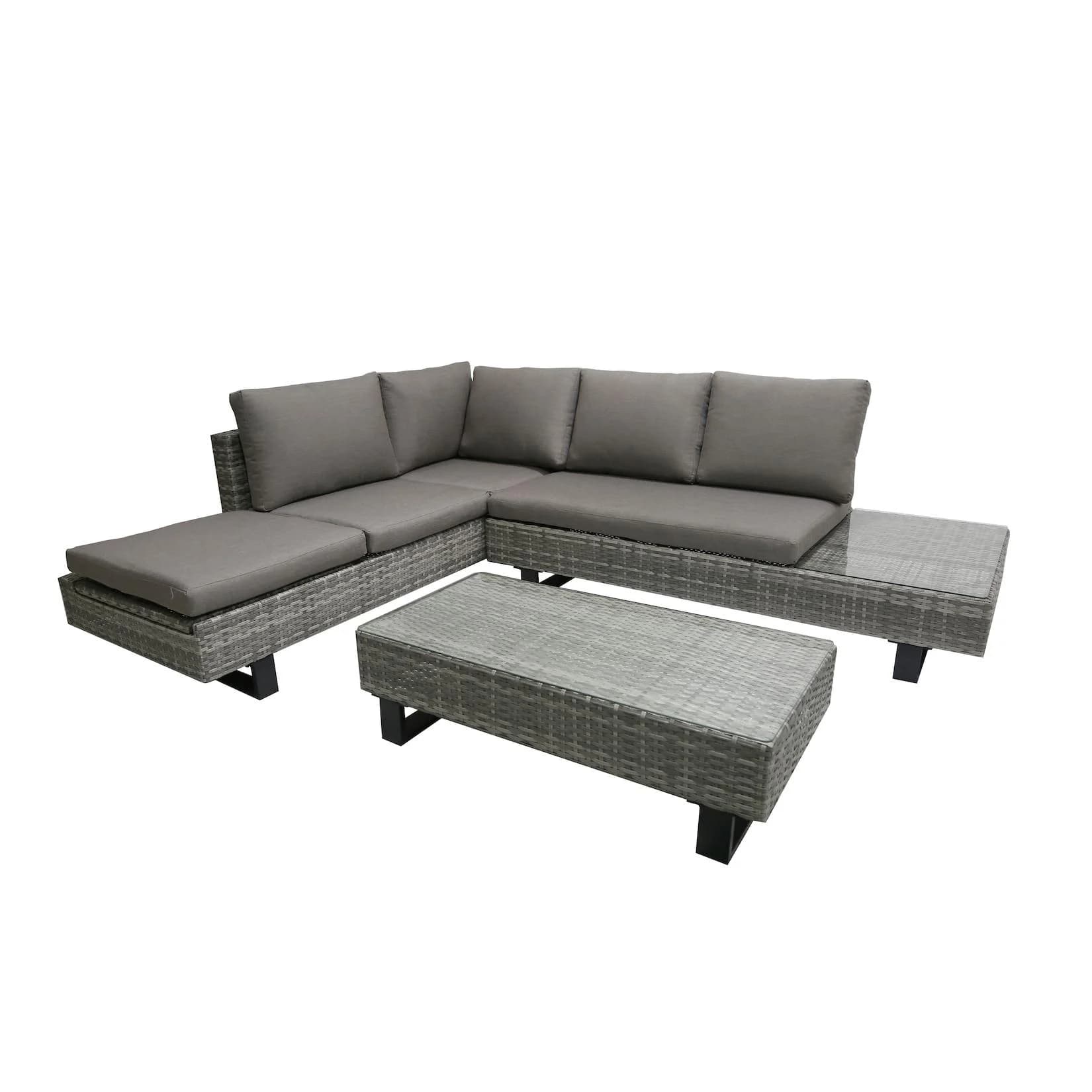 Garden Pleasure Gartenlounge-Set CADIZ Grau Aluminium 3-tlg.