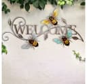 Harms Import Wanddeko Welcome Bienen Metall Bunt Bild 1
