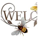 Harms Import Wanddeko Welcome Bienen Metall Bunt Bild 3