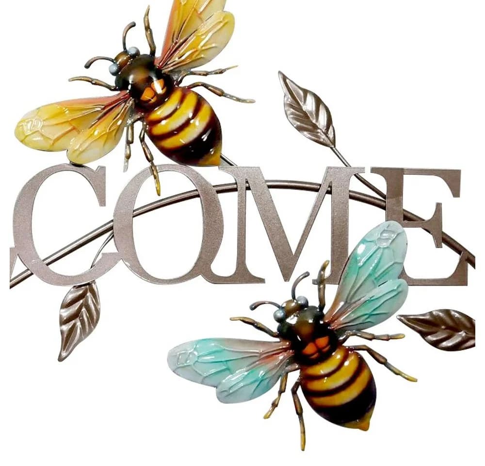 Harms Import Wanddeko Welcome Bienen Metall Bunt - Bild 4