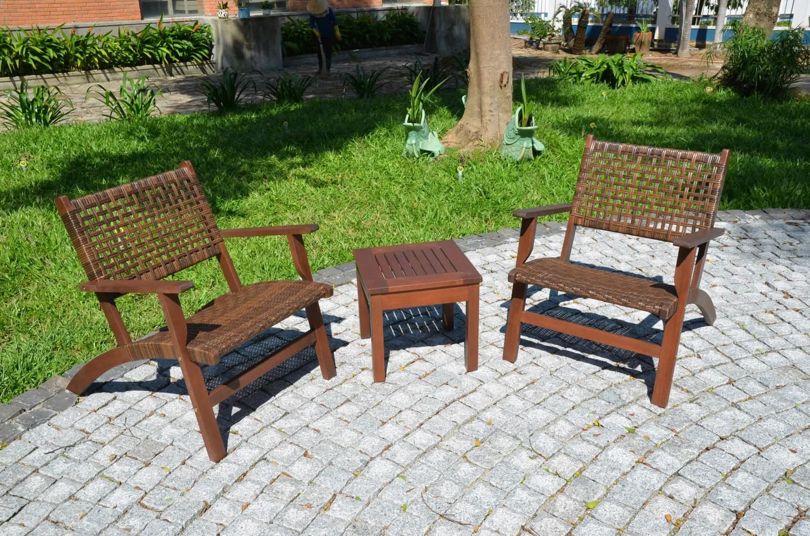Garden Pleasure Balkonset Sonora 3-tlg. Dunkelbraun Massivholz