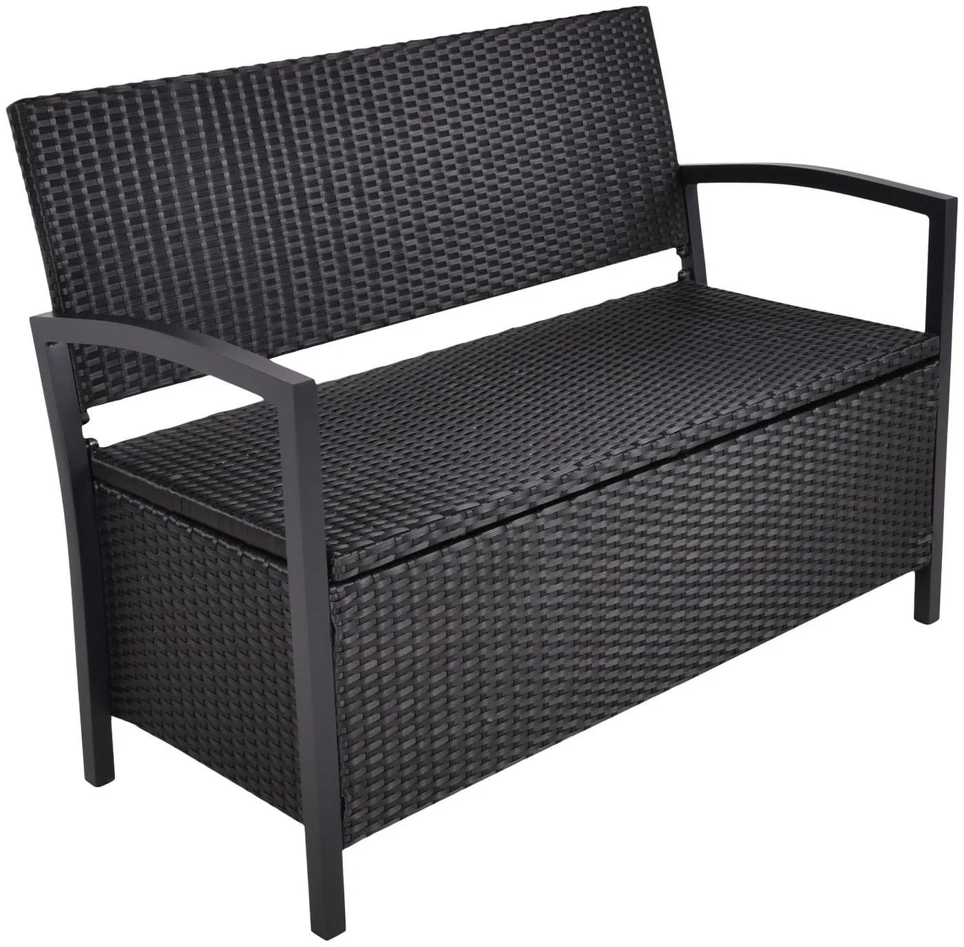 Garden Pleasure Gartenbank Ferrara Schwarz mit Staufach - Bild 3