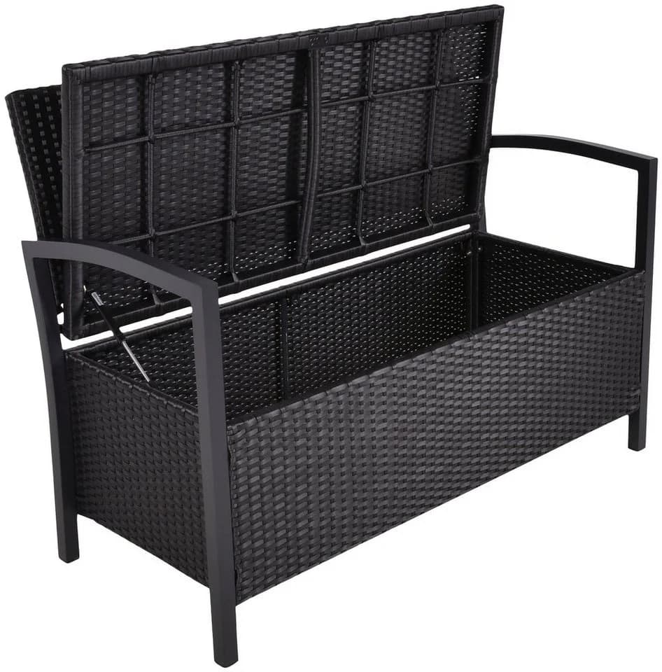 Garden Pleasure Gartenbank Ferrara Schwarz mit Staufach - Bild 4