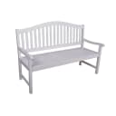 Garden Pleasure Gartenbank Singapur Weiß mit hochklappbarem Tisch Bild 1