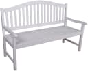 Garden Pleasure Gartenbank Singapur Weiß mit hochklappbarem Tisch Bild 3