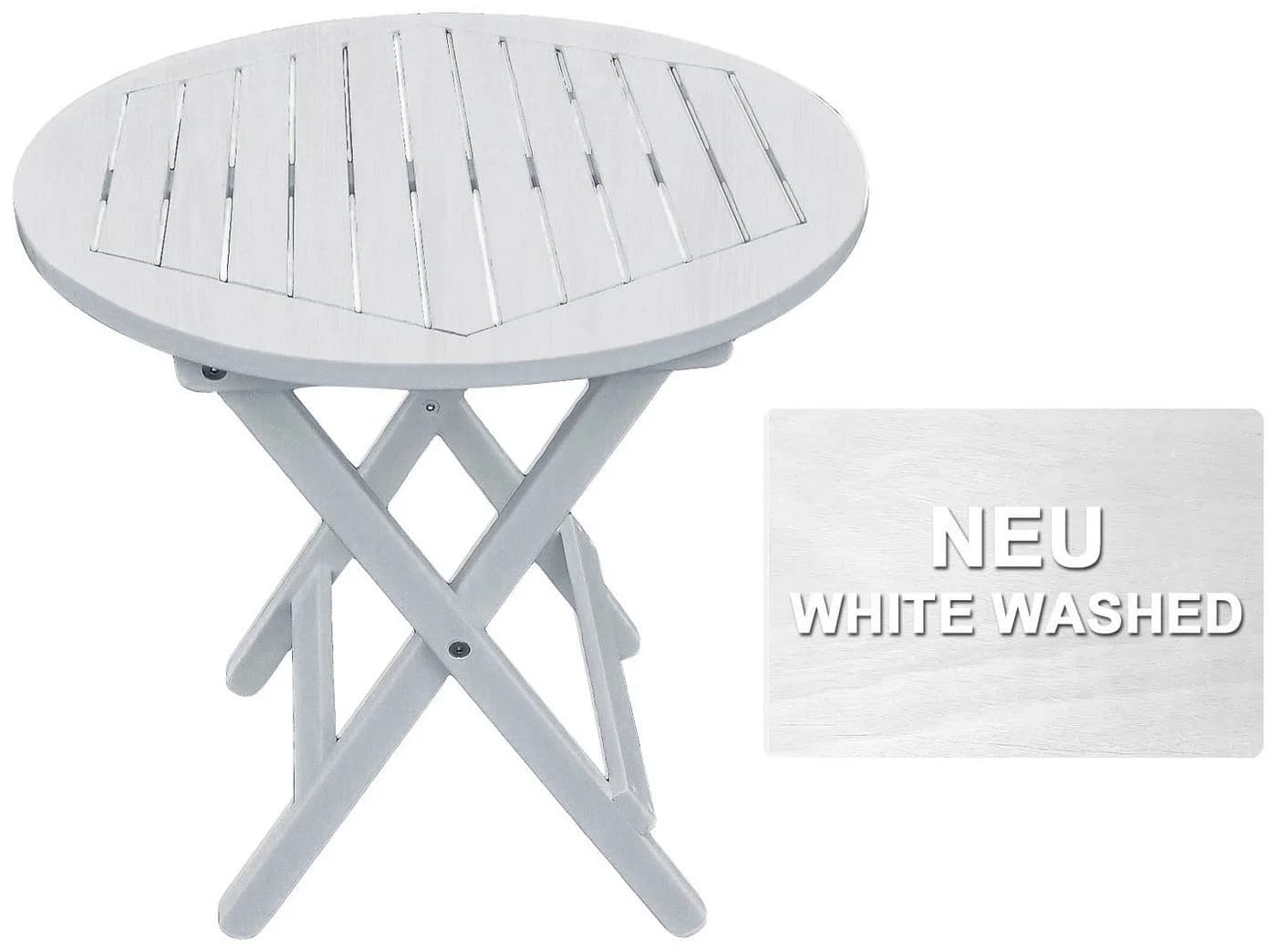 Garden Pleasure Gartentisch MESA Weiß Massivholz Eukalyptus