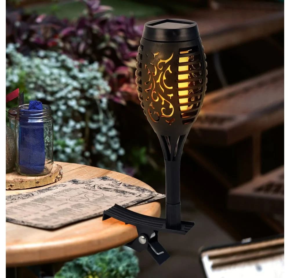 Harms Import LED Solarleuchte Warmweiß Solarflackernde Balkon Gartendeko - Bild 3