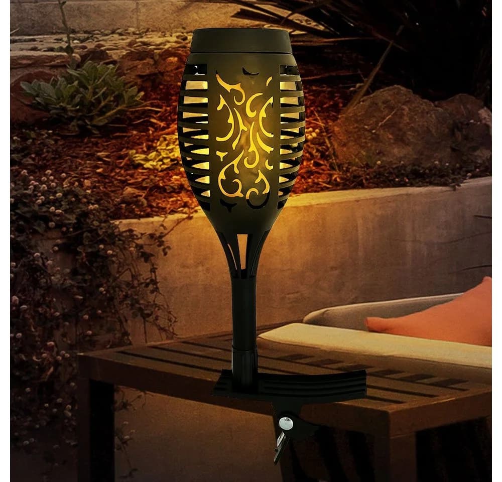 Harms Import LED Solarleuchte Warmweiß Solarflackernde Balkon Gartendeko - Bild 5