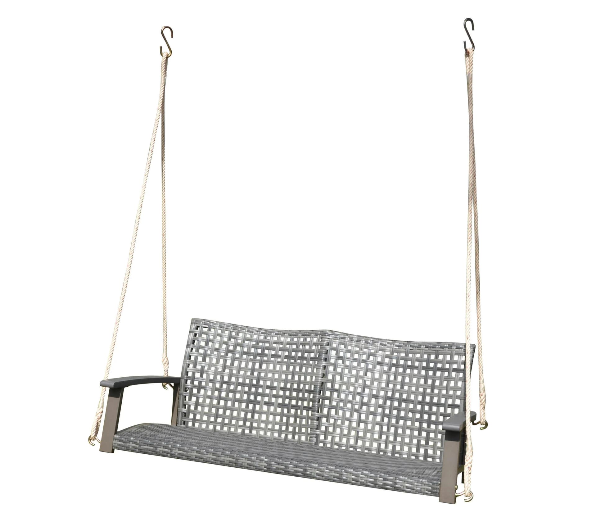 Garden Pleasure Hängebank CUNEO Grau mit Akazienholz-Armlehnen