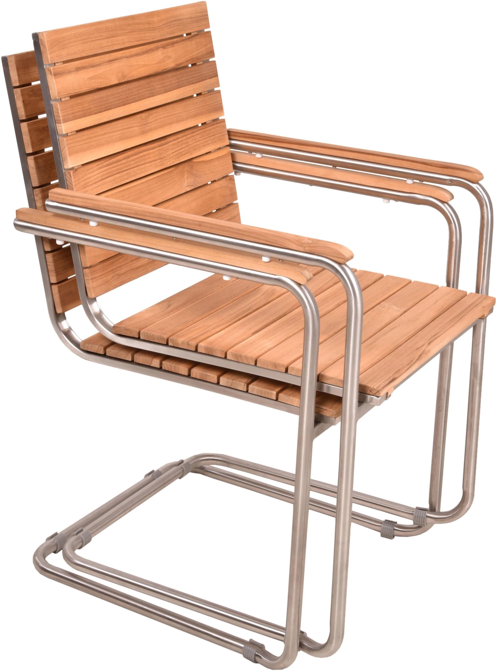 Garden Pleasure Freischwinger Denver 2er Set Teak Edelstahl