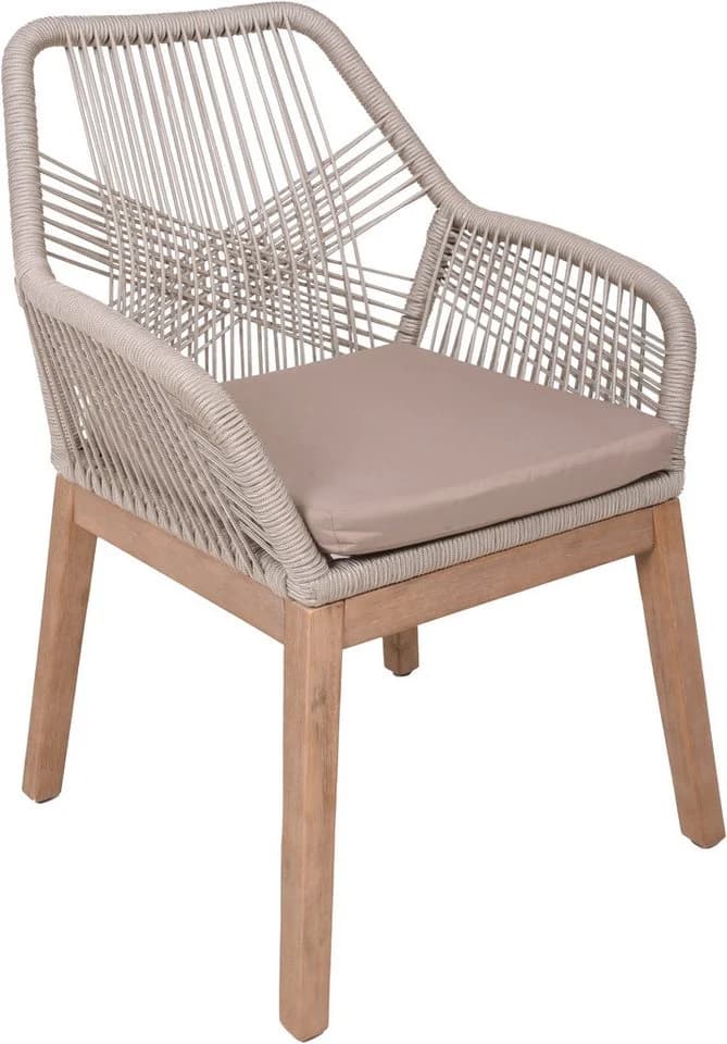 Garden Pleasure Armlehnstuhl POMONA 4er Set Akazie Braun Beige