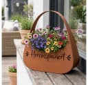 Harms Import Blumentasche Braun Rostoptik Eisen Wanddeko Bild 2